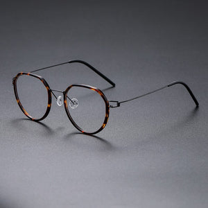 Titanium Alloy Glasses Frame Men Optical Myopia Prescription Eyeglasses Frame Women Retro Denmark Screwless Brand Eyewear
