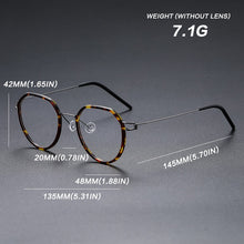 Carica l&#39;immagine nel visualizzatore di Gallery, Titanium Alloy Glasses Frame Men Optical Myopia Prescription Eyeglasses Frame Women Retro Denmark Screwless Brand Eyewear