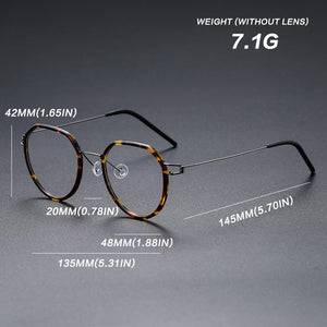 Titanium Alloy Glasses Frame Men Optical Myopia Prescription Eyeglasses Frame Women Retro Denmark Screwless Brand Eyewear