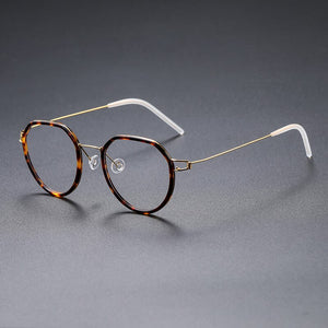 Titanium Alloy Glasses Frame Men Optical Myopia Prescription Eyeglasses Frame Women Retro Denmark Screwless Brand Eyewear