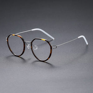 Titanium Alloy Glasses Frame Men Optical Myopia Prescription Eyeglasses Frame Women Retro Denmark Screwless Brand Eyewear