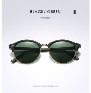 Tortoise Brown Polarized Round Sunglasses Mens Womens Club Round Driving Sunglasses Semi Rimless Eyewear Gafas De Sol