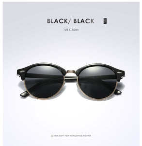 Tortoise Brown Polarized Round Sunglasses Mens Womens Club Round Driving Sunglasses Semi Rimless Eyewear Gafas De Sol