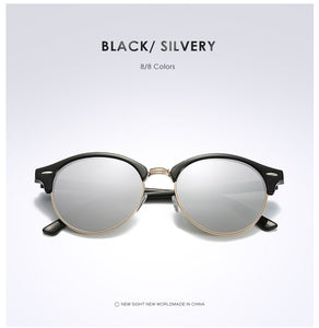 Tortoise Brown Polarized Round Sunglasses Mens Womens Club Round Driving Sunglasses Semi Rimless Eyewear Gafas De Sol