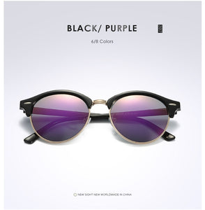 Tortoise Brown Polarized Round Sunglasses Mens Womens Club Round Driving Sunglasses Semi Rimless Eyewear Gafas De Sol
