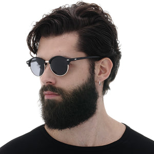 Tortoise Brown Polarized Round Sunglasses Mens Womens Club Round Driving Sunglasses Semi Rimless Eyewear Gafas De Sol