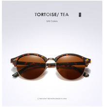Load image into Gallery viewer, Tortoise Brown Polarized Round Sunglasses Mens Womens Club Round Driving Sunglasses Semi Rimless Eyewear Gafas De Sol