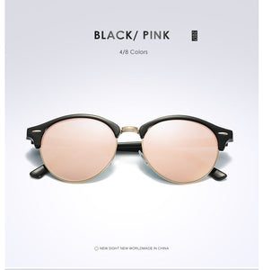 Tortoise Brown Polarized Round Sunglasses Mens Womens Club Round Driving Sunglasses Semi Rimless Eyewear Gafas De Sol