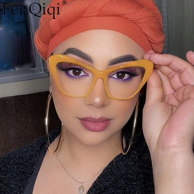 Trend Cat Eye Oversized Frame Glasses Ladies Blu-ray Glasses Brand Designer Eyeglasses Frames For Women  Brand