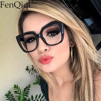 Trend Square Gradient Leopard Anti-Blue Light Glasses Frame Ladies  Brand Anti-Blue Light Ladies Brand Designer