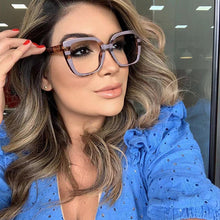 Load image into Gallery viewer, Trend Square Gradient Leopard Anti-Blue Light Glasses Frame Ladies  Brand Anti-Blue Light Ladies Brand Designer