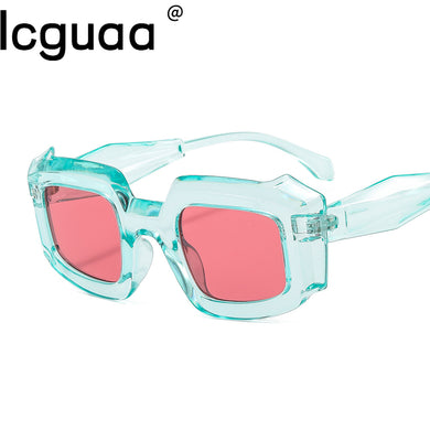 Vintage Square Oversized Jelly Frame Sunglasses Men Women 2023 Brand Sun Glasses Oculos De Sol Feminino