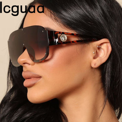 Vintage Square Oversized Silver Sunglasses Men Women Brand Design Semi-Rimless Sun Glasses Shades Sunglasses Men
