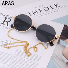 Load image into Gallery viewer, Woman Sunglasses Chain Trendy Retro Sunglasses Ladies Brand Glasses 2023 Classic Chain Vintage Round Frame Eyewear UV400