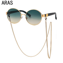 Load image into Gallery viewer, Woman Sunglasses Chain Trendy Retro Sunglasses Ladies Brand Glasses 2023 Classic Chain Vintage Round Frame Eyewear UV400
