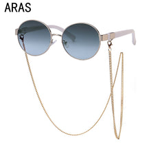 Load image into Gallery viewer, Woman Sunglasses Chain Trendy Retro Sunglasses Ladies Brand Glasses 2023 Classic Chain Vintage Round Frame Eyewear UV400