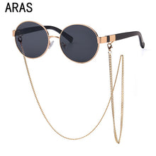 Load image into Gallery viewer, Woman Sunglasses Chain Trendy Retro Sunglasses Ladies Brand Glasses 2023 Classic Chain Vintage Round Frame Eyewear UV400