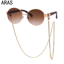 Load image into Gallery viewer, Woman Sunglasses Chain Trendy Retro Sunglasses Ladies Brand Glasses 2023 Classic Chain Vintage Round Frame Eyewear UV400