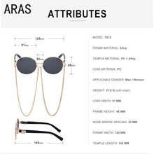 Load image into Gallery viewer, Woman Sunglasses Chain Trendy Retro Sunglasses Ladies Brand Glasses 2023 Classic Chain Vintage Round Frame Eyewear UV400