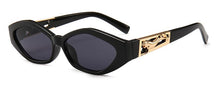 Load image into Gallery viewer, Women Small Irregular Oval Cat Eye Sunglasses 2023 Vintage Gold Metal Leaping Panther Sun Glasses Men 90S Brand Shades