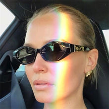 Load image into Gallery viewer, Women Small Irregular Oval Cat Eye Sunglasses 2023 Vintage Gold Metal Leaping Panther Sun Glasses Men 90S Brand Shades
