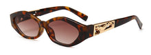 Load image into Gallery viewer, Women Small Irregular Oval Cat Eye Sunglasses 2023 Vintage Gold Metal Leaping Panther Sun Glasses Men 90S Brand Shades