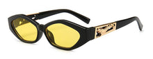 Load image into Gallery viewer, Women Small Irregular Oval Cat Eye Sunglasses 2023 Vintage Gold Metal Leaping Panther Sun Glasses Men 90S Brand Shades