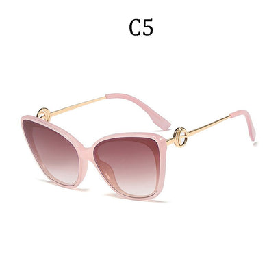 brand cat eye sunglasses gradient mirror sunglasses men and women metal frames   95210