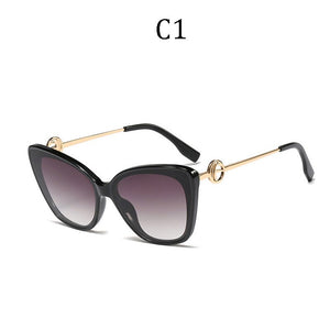 brand cat eye sunglasses gradient mirror sunglasses men and women metal frames   95210