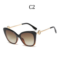 Load image into Gallery viewer, brand cat eye sunglasses gradient mirror sunglasses men and women metal frames   95210