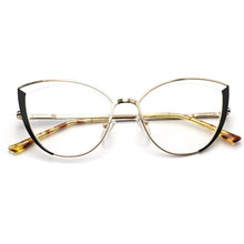 Carica l&#39;immagine nel visualizzatore di Gallery, brand design oval cat eye metal prescription eyeglasses frames diopters decorative clear fake glasses women