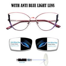 Carica l&#39;immagine nel visualizzatore di Gallery, brand design oval cat eye metal prescription eyeglasses frames diopters decorative clear fake glasses women