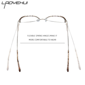 brand design oval cat eye metal prescription eyeglasses frames diopters decorative clear fake glasses women
