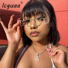 Load image into Gallery viewer, crystal Sunglasses women 2023 Diamnond Steampunk Metal wave Brand Onepiece Men sunglasses Gafas Glasses UV400