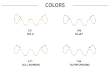 Load image into Gallery viewer, crystal Sunglasses women 2023 Diamnond Steampunk Metal wave Brand Onepiece Men sunglasses Gafas Glasses UV400