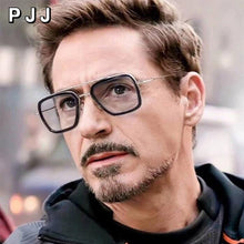 Carica l'immagine nel visualizzatore di Gallery, Occhiali da sole di lusso Tony Stark Avengers di lusso da donna Occhiali da sole da uomo dal design quadrato di marca Oculos retrò maschile Iron Man
