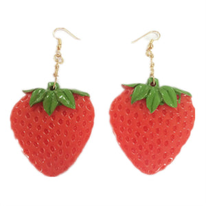 Luxury fashion white acrylic strawberry earrings