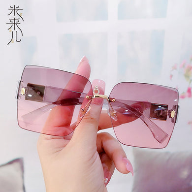 Lxuury Brand Designer Suqare Sunglasses Women 2023 Rimless Sun Glasses for Men Vintage Shades Oversized Eyeglasses Uv400