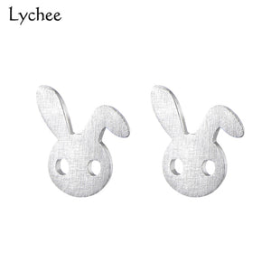 Cartoon Rabbit Women Stud Earrings 925 Sterling Silver Fine Jewelry Stud Earrings Party Silver Fashion Jewelry Female