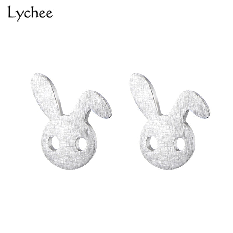 Cartoon Rabbit Women Stud Earrings 925 Sterling Silver Fine Jewelry Stud Earrings Party Silver Fashion Jewelry Female