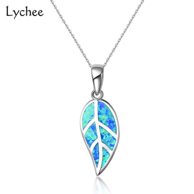 Collana con ciondolo in opale foglia Collana in argento sterling 925 per donna 925 Gioielli Gioielleria raffinata Gioielleria di moda 