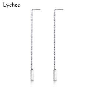 Romantic Long Strip Women Drop Earrings 925 Sterling Silver Simple Dangle Earrings Luxury Fine Jewelry Fashion Jewelry
