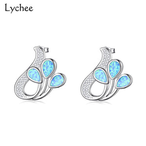 Three Tail Opal Women Stud Earrings 925 Sterling Silver Fashion Earrings Fine Jewelry Silver 925 Jewelry