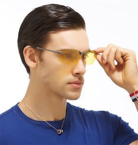 M4 Polarized Sunglasses Night Vision Goggles men's car Driving Glasses Anti-glare Silver  Alloy Frame glasses
