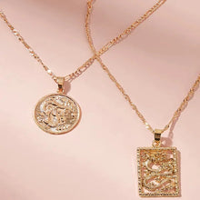 Load image into Gallery viewer, Bohemia Portrait Alloy Gold Coin Pendant Necklaces For Women Vintage Rose Fashion Long Necklace 2020 Jewelry Gifts
