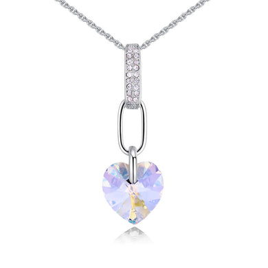 Fashion Heart Pendants Necklaces For Women Crystal From Swarovski Element Zircon Necklaces Wedding Jewelry Mother's Gift