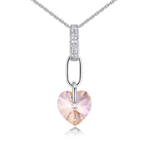 Fashion Heart Pendants Necklaces For Women Crystal From Swarovski Element Zircon Necklaces Wedding Jewelry Mother's Gift