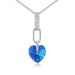 Fashion Heart Pendants Necklaces For Women Crystal From Swarovski Element Zircon Necklaces Wedding Jewelry Mother's Gift