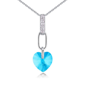 Fashion Heart Pendants Necklaces For Women Crystal From Swarovski Element Zircon Necklaces Wedding Jewelry Mother's Gift