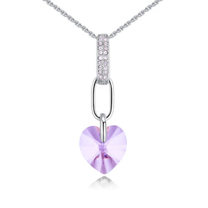 Fashion Heart Pendants Necklaces For Women Crystal From Swarovski Element Zircon Necklaces Wedding Jewelry Mother's Gift